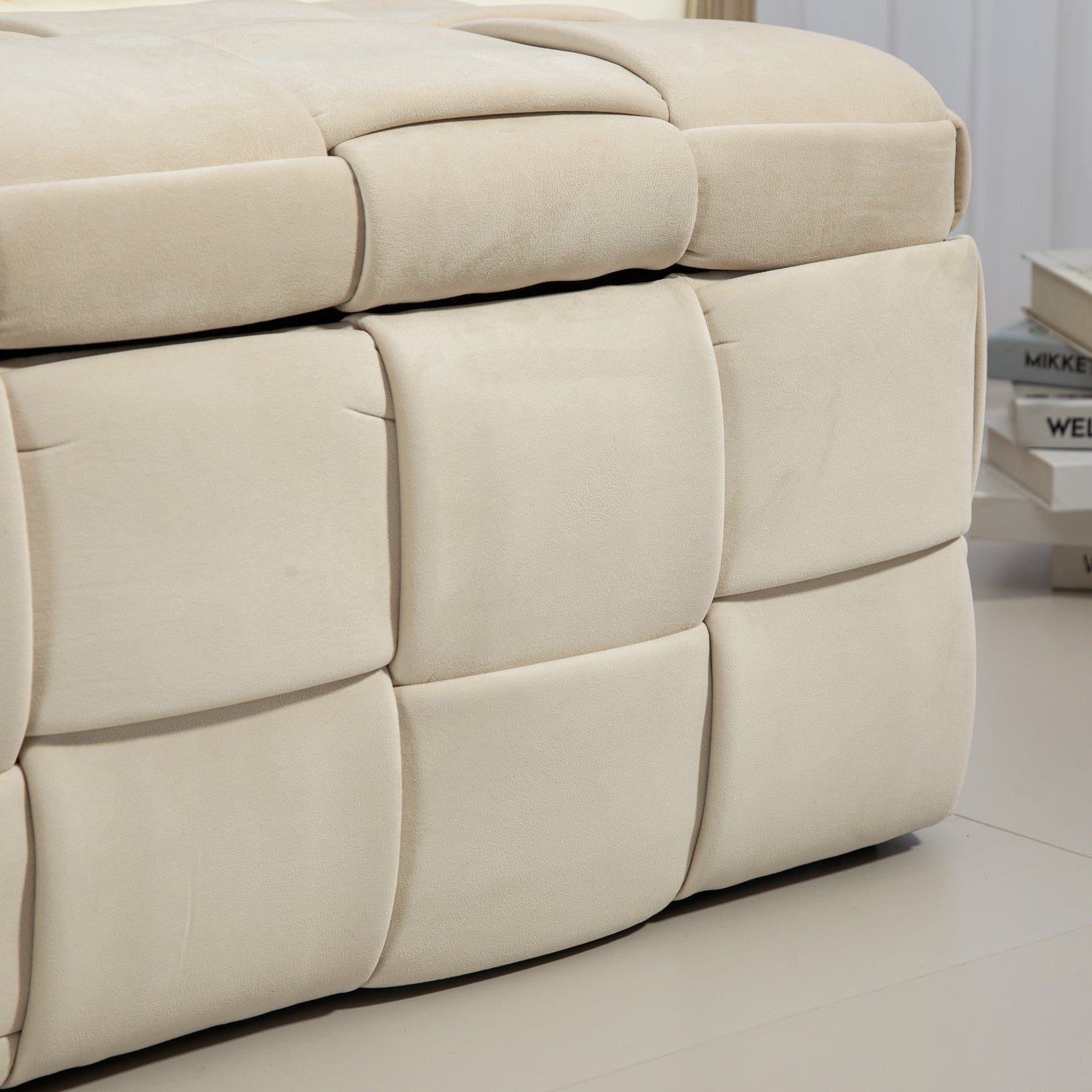 COOLMORE Velvet Storage Ottoman Bench