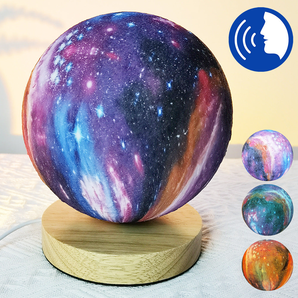 Rotating 3D Moon Lamp – Smart Voice Control & Color-Changing LED Light