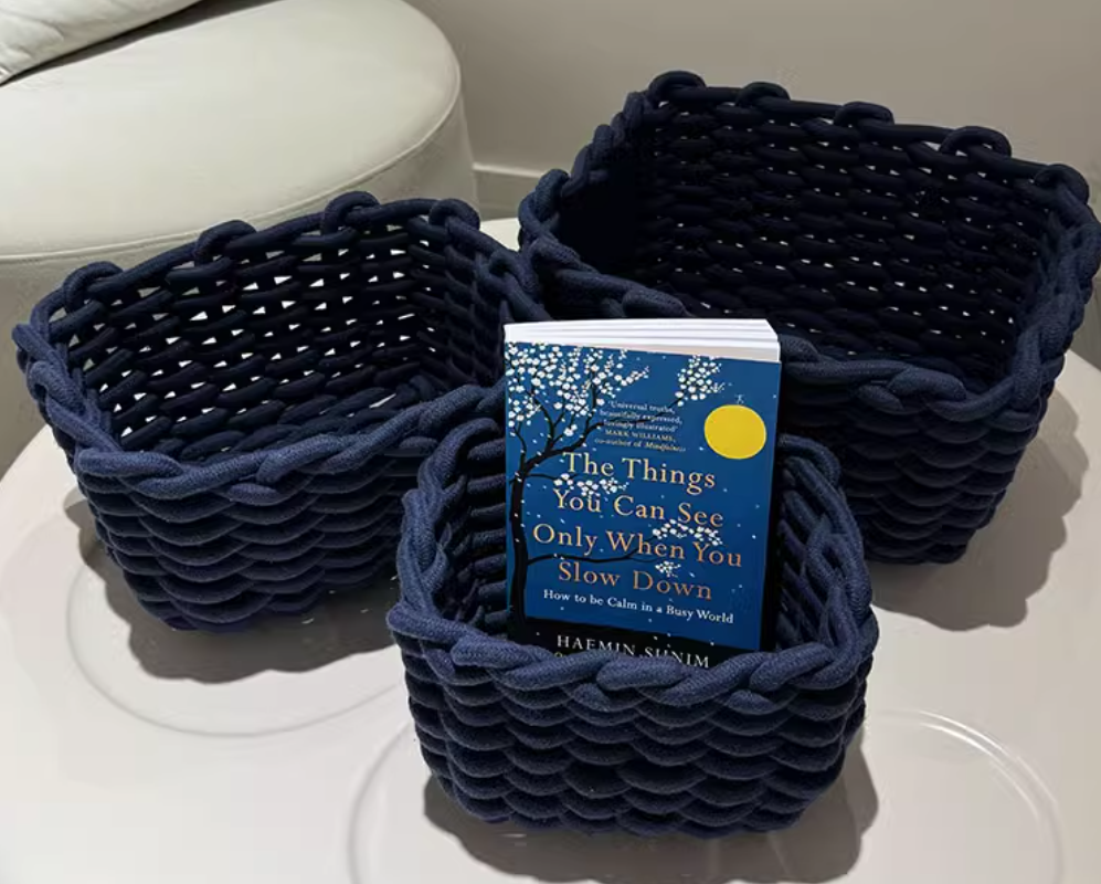 Handwoven Cotton Rope Storage Baskets – 3-Piece Set for Home Organization
