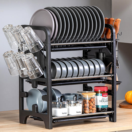 2-Layer Stainless Steel Dish Drying Rack – Kitchen Storage & Drain Rack