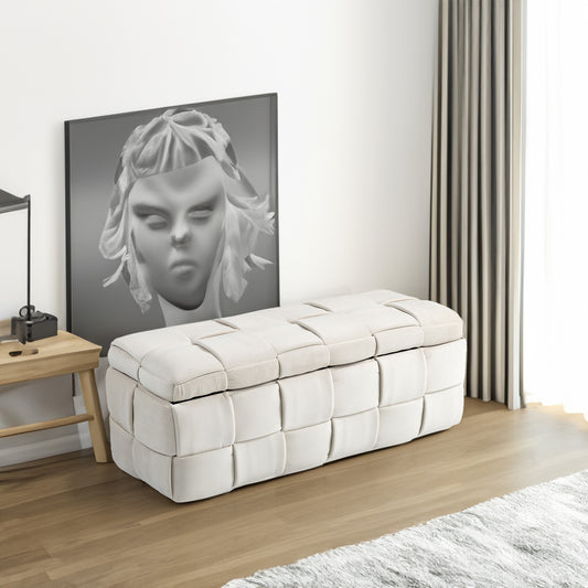COOLMORE Velvet Storage Ottoman Bench