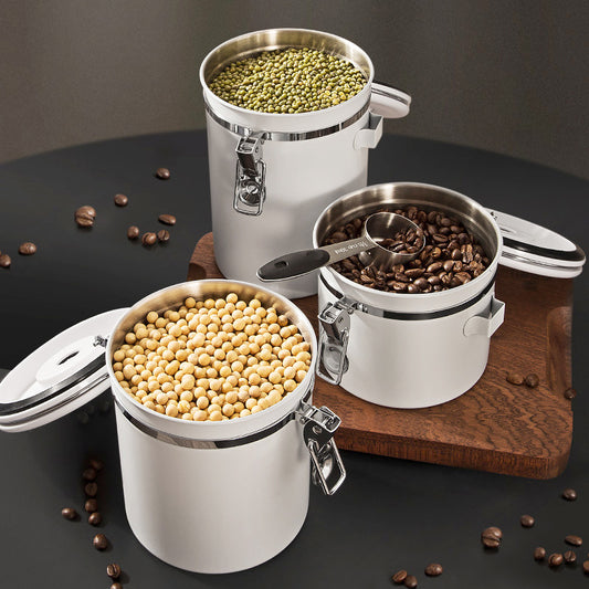 1.5L Stainless Steel Coffee Bean Storage Container – Vacuum Sealed Freshness