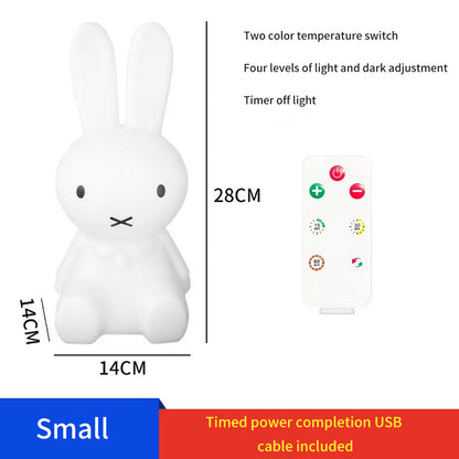 Cute Rabbit Night Light – Rechargeable LED Bedside Lamp for Kids & Baby Room
