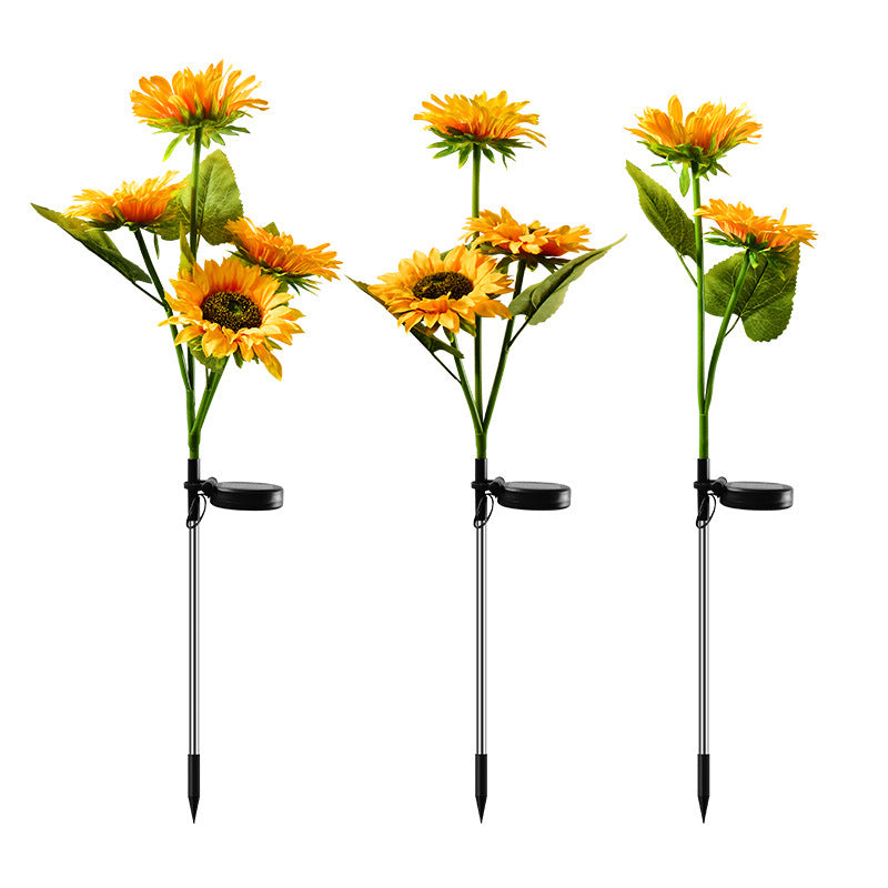 Solar-powered sunflower garden lights with IP65 waterproof rating